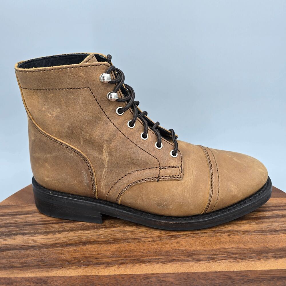 Thursday Boot Company Captain Men's 6.5 Brown Leather Lace Up Cap Toe Casual